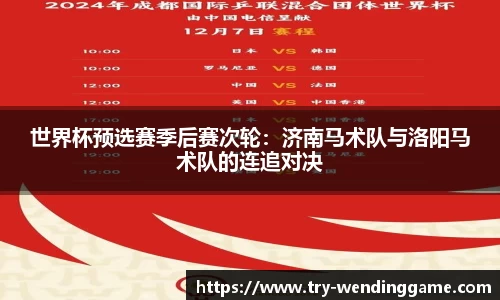世界杯预选赛季后赛次轮：济南马术队与洛阳马术队的连追对决